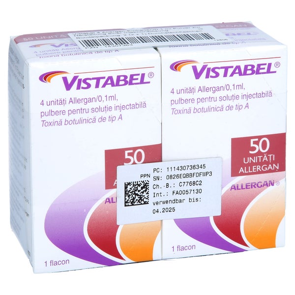 VISTABEL 4 Allergan-E./0,1ml 2x50E. P.z.H.e.Inj.-L 1 P