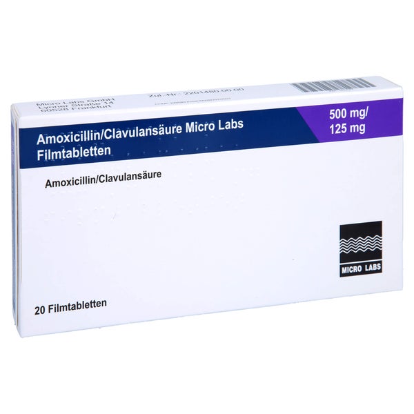AMOXICILLIN/Clavulansäure Micro La.500mg/125mg 20 St