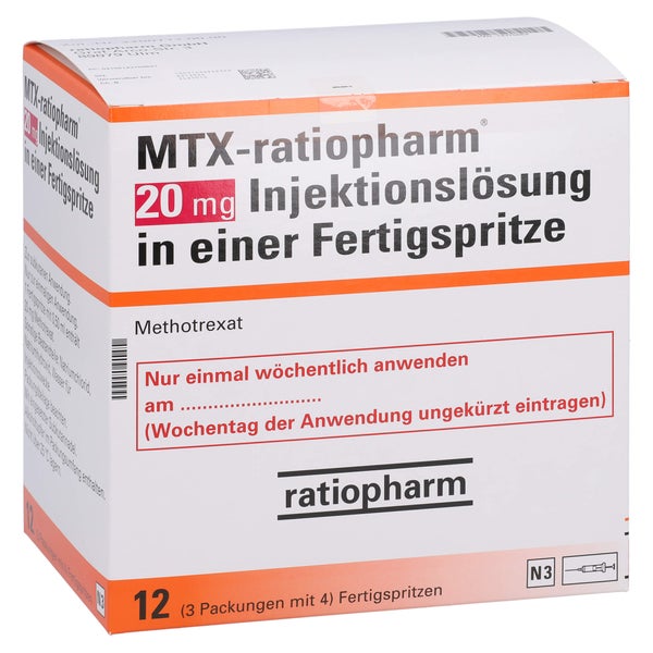 MTX-ratiopharm 20 mg Inj.-Lösung i.e.Fertigspr. 12 St