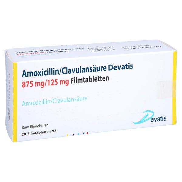AMOXICILLIN/Clavulansäure Devatis 875mg/125mg FTA 20 St