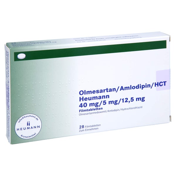 OLMESARTAN/Amlodipin/HCT Heumann 40/5/12,5mg FTA 28 St