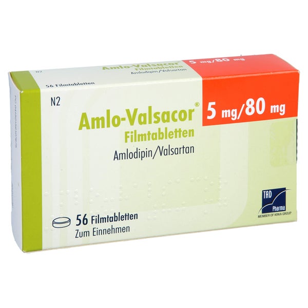 Amlo-valsacor 5 Mg/80 mg Filmtabletten 56 St