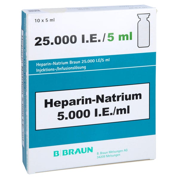 HEPARIN NATRIUM Braun 25.000 I.E./5ml Inj./Inf.-L. 10X5 ml