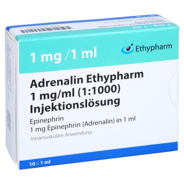 Adrenalin Ethypharm 1 mg/ml 1:1000 10X1 ml