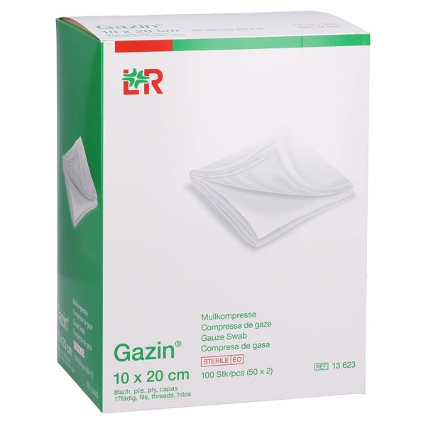 Gazin Mullkomp.10x20 cm steril 8fach 50X2 St