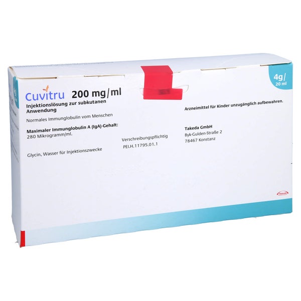 CUVITRU 200mg/ml Inj-Lsg.z.subkutanen Injektion 4g 20X20 ml