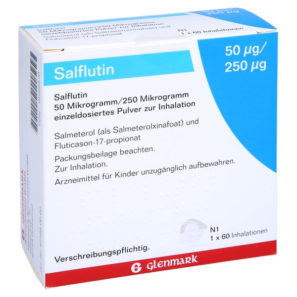 SALFLUTIN 50 µg/250 µg/Dosis 60 Einzeldos.Inh.-P. 1 St