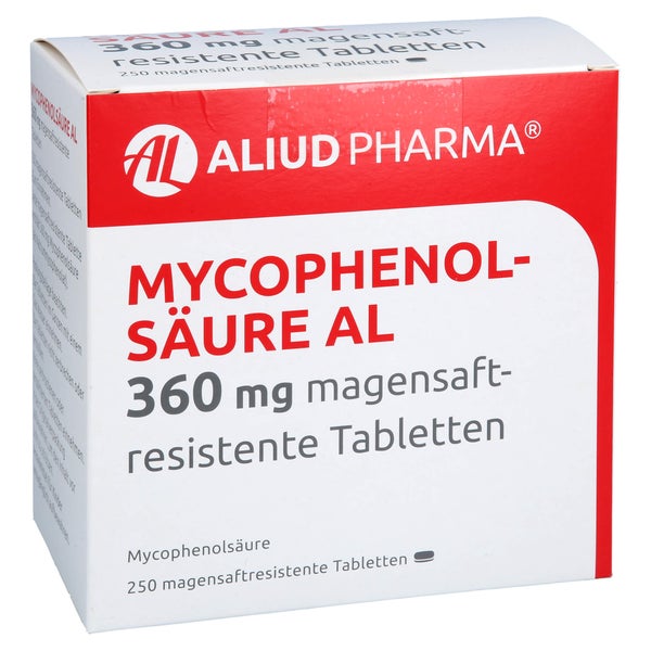 MYCOPHENOLSÄURE AL 360 mg magensaftres.Tabletten 250 St