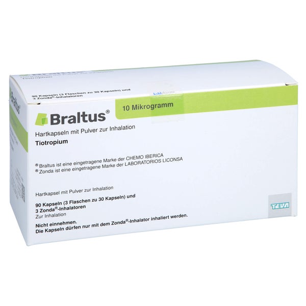 BRALTUS 10 µg + 3 Zonda-Inhalat.Hartk.m.Plv.z.Inh. 90 St