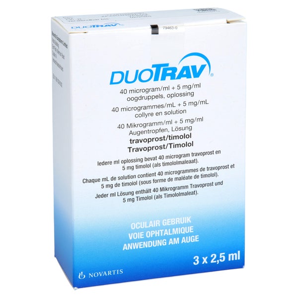 DUOTRAV 40 Mikrogramm/ml + 5 mg/ml Augentropfen 3X2,5 ml