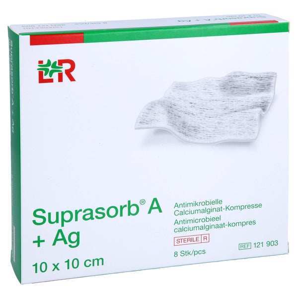 Suprasorb A+Ag Antimik.cal.alginat Kompr 8 St