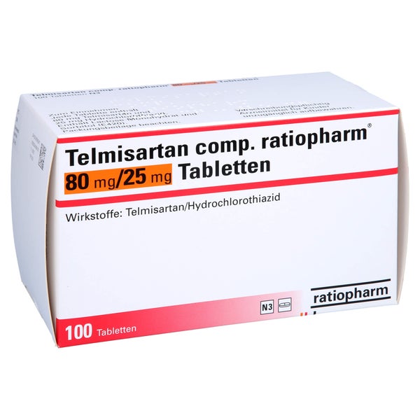 TELMISARTAN comp.ratiopharm 80 mg/25 mg Tabletten 100 St