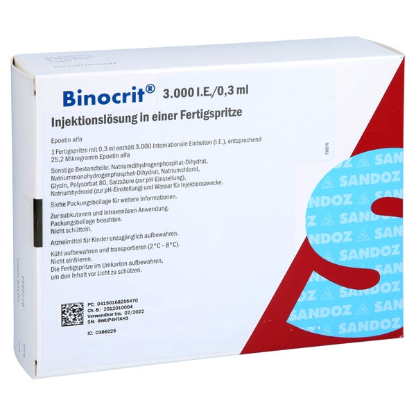 BINOCRIT 3.000 I.E./0,3 ml Inj.-Lsg.i.e.Fertigspr. 6X0,3 ml