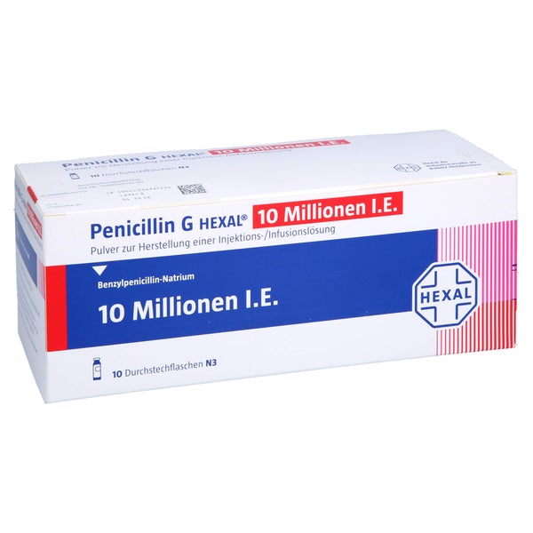 PENICILLIN G HEXAL 10 Mio. I.E. P.H.Inj.-/Inf.-L. 10 St