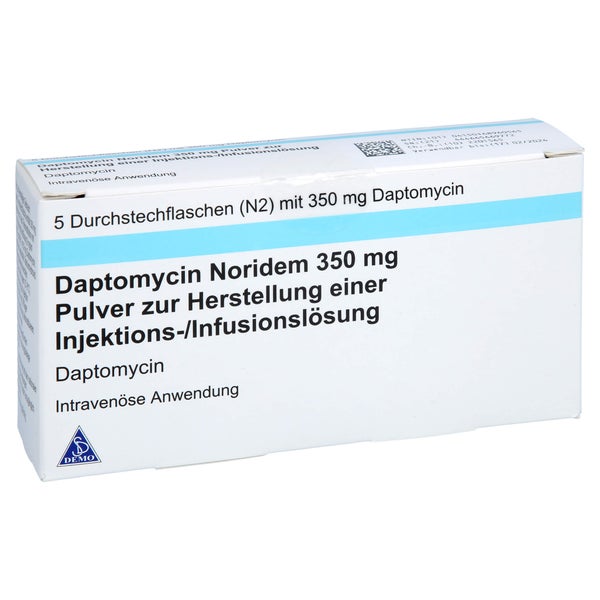 DAPTOMYCIN Noridem 350 mg Plv.z.H.e.Inj.-/Inf.-L. 5 St