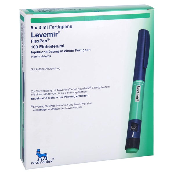 LEVEMIR FlexPen 100 Einheiten/ml Inj.-L.Fertigpen 5X3 ml