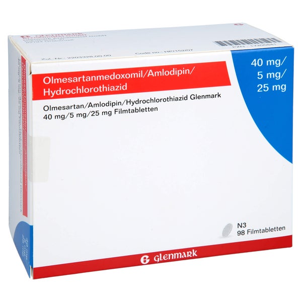 OLMESARTAN/Amlodipin/HCT Glenmark 40/5/25mg FTA 98 St