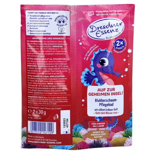 De Blubberb.pflegebad Erdbeerduft 2X30 g