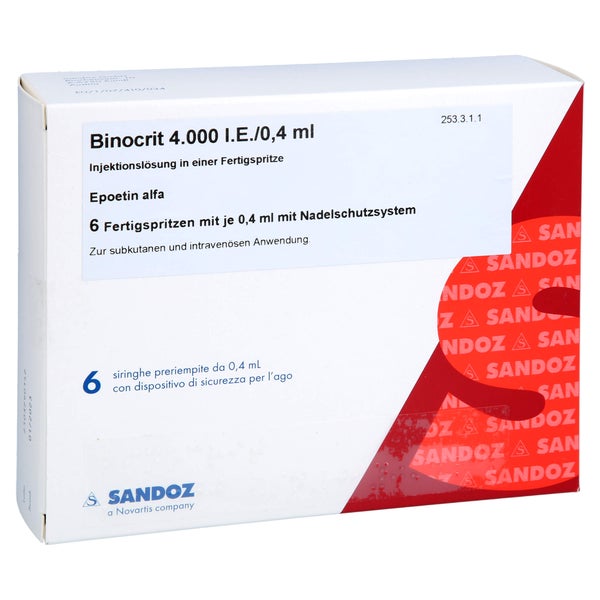 BINOCRIT 4.000 I.E./0,4 ml Inj.-Lsg.i.e.Fertigspr. 6X0,4 ml