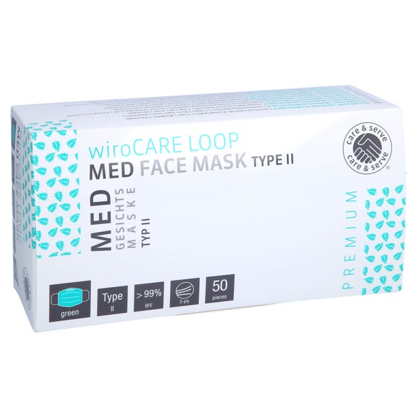 Op-maske Mundschutz 3-lagig Grün Mit Gummi 50 St