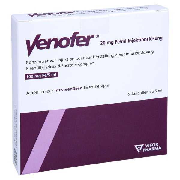 VENOFER 20 mg Fe/ml Injektionslösung Ampullen 5X5 ml