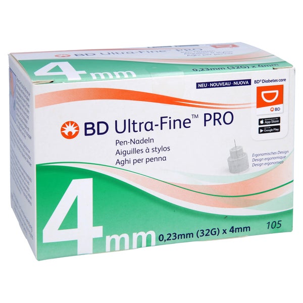 BD Ultra-fine PRO Pen-Nadeln 4 mm 32 G 0 105 St