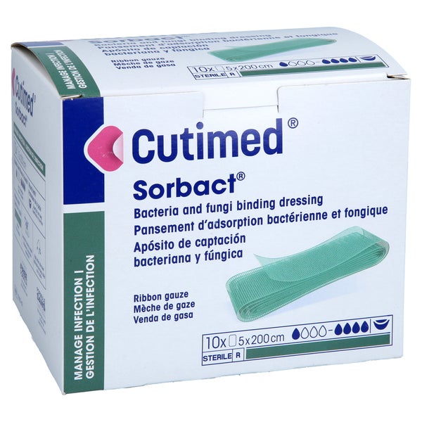 Cutimed Sorbact Tamponaden 5x200 cm 10 St