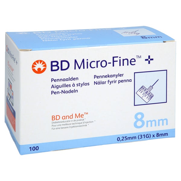 Bd Micro-fine Plus 8 Mm X 0.25 Mm (31g) 100 St