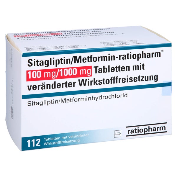 SITAGLIPTIN/Metformin-ratiopharm 100mg/1000mg TVW 112 St