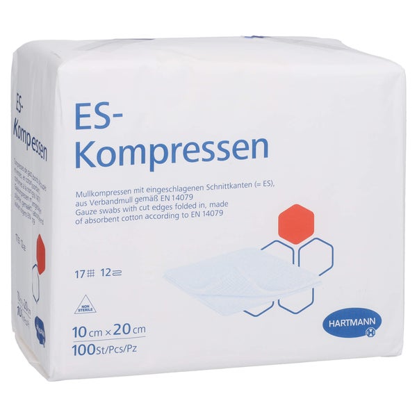 Es-kompressen Unsteril 10x20 Cm 12fach 100 St