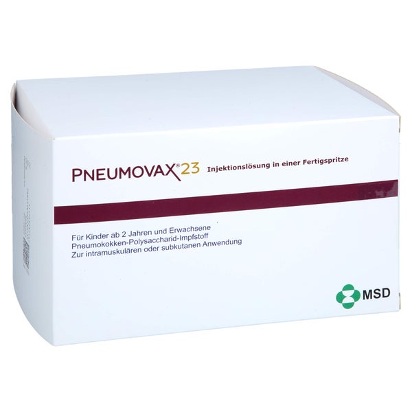 PNEUMOVAX 23 Inj.L.i.e.Fertigspr.+2 beigef.Kanülen 10X0,5 ml
