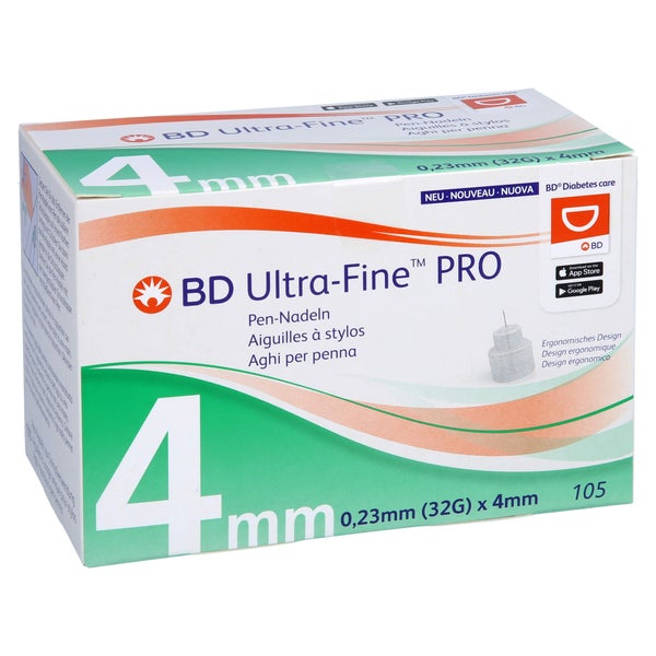BD Ultra-fine PRO Pen-Nadeln 4 mm 32 G 0 105 St