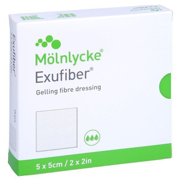 Exufiber 5x5 Cm Gel-faserverband 10 St
