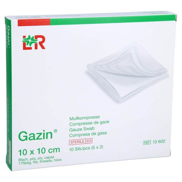 Gazin Mullkomp.10x10 cm steril 8fach 5X2 St