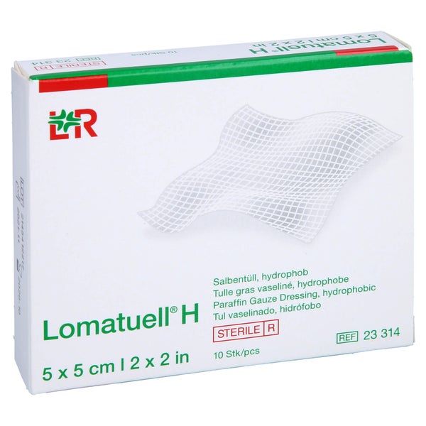 Lomatuell H Salbentüll 5x5 cm steril 10 St