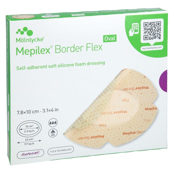 Mepilex Border Flex Schaumverb.haft.7,8x10 Cm Oval 5 St