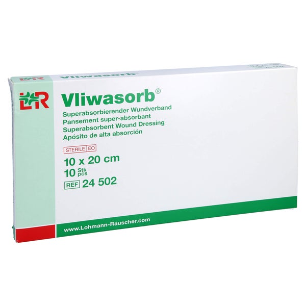 Vliwasorb Superabsorb.saugkomp.steril 10x20 Cm 10 St