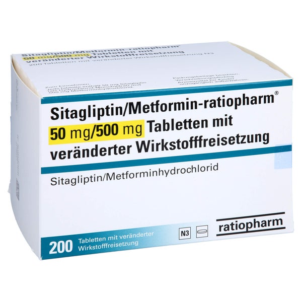 SITAGLIPTIN/Metformin-ratiopharm 50mg/500mg TVW 200 St