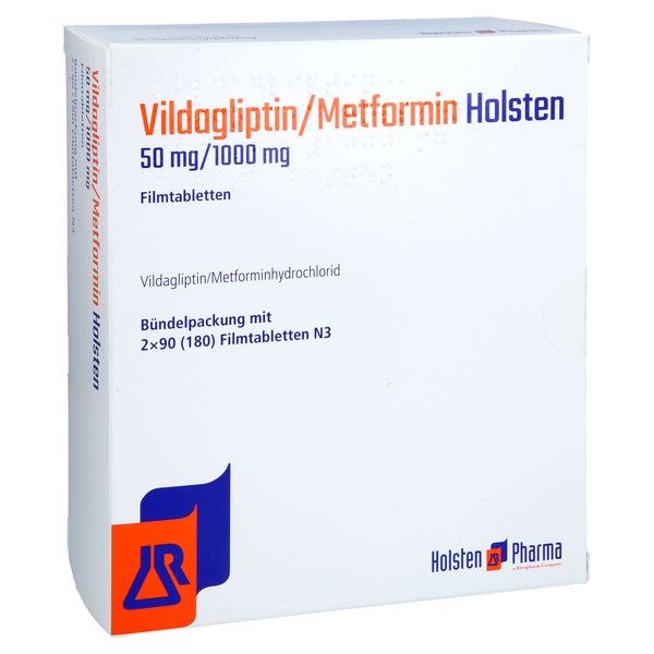 Vildagliptin/metformin Holsten 50 Mg/1000 Mg Fta 180 St