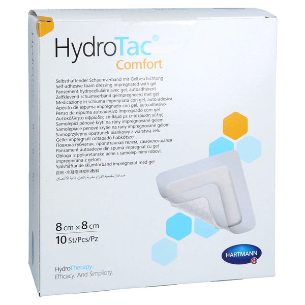 Hydrotac Comfort Schaumverband 8x8 Cm Steril 10 St