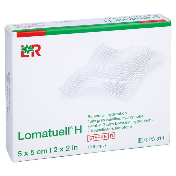 Lomatuell H Salbentüll 5x5 cm steril 10 St