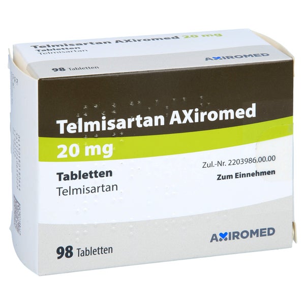 Telmisartan Axiromed 20 mg Tabletten 98 St