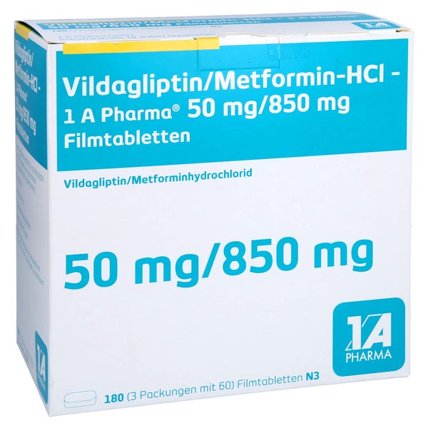 VILDAGLIPTIN/Metformin-HCl-1A Pharma 50/850mg FTA 180 St