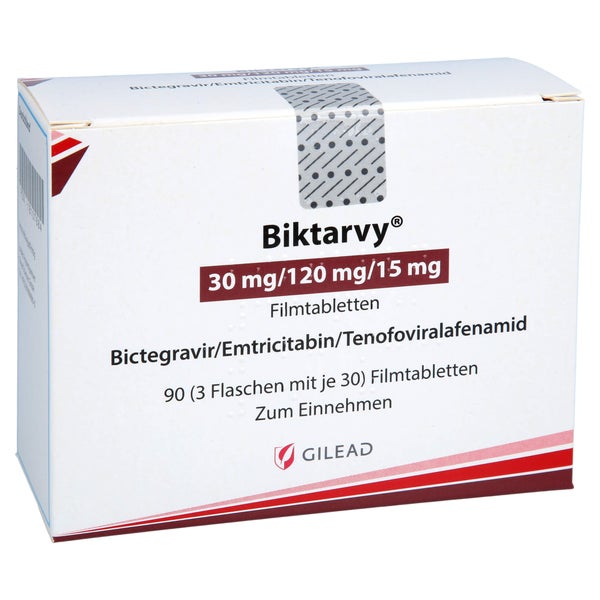Biktarvy 30 Mg/120 mg/15 mg Filmtablette 3X30 St