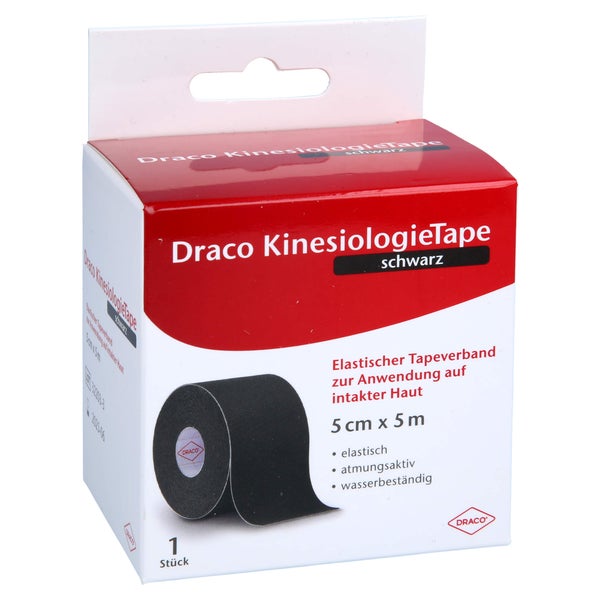 Draco Kinesiologietape 5 cmx5 m schwarz 1 St