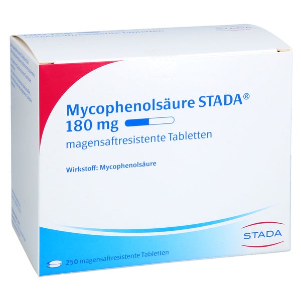 MycophenolsÄure Stada 180 Mg Magensaftr.tabletten 250 St