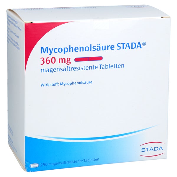 MycophenolsÄure Stada 360 Mg Magensaftr.tabletten 250 St