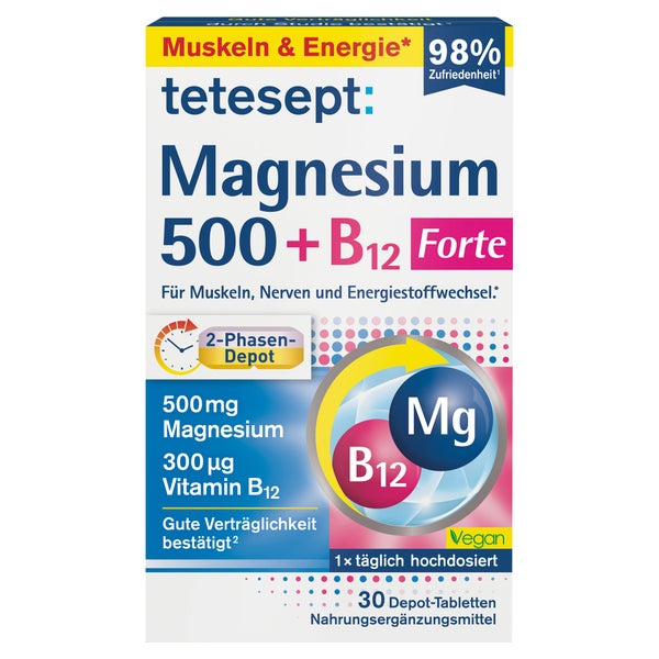 Tetesept Magnesium 500+b12 300 µg Tabletten 30 St
