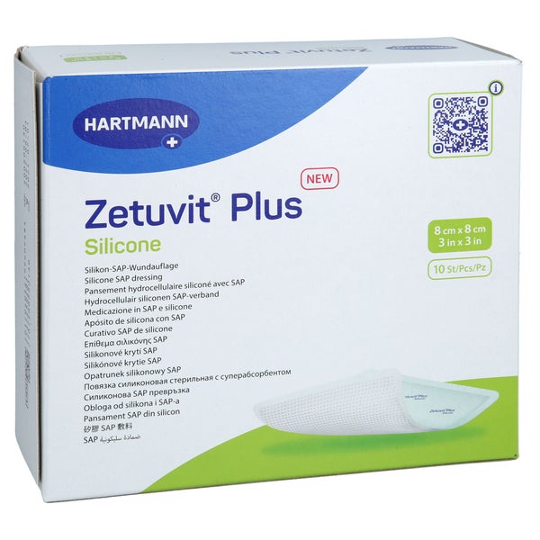 Zetuvit Plus Silicone Steril 8x8 Cm 10 St