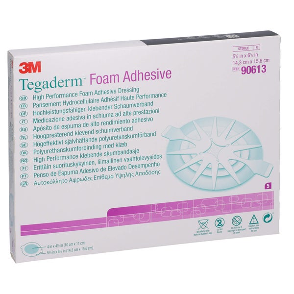 Tegaderm Foam Adhesive 14,3x15,6 cm oval 5 St
